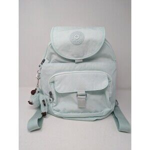 Kipling Backpack Queenie Small Nylon Aqua Willow Green Monkey Keychain NWT $104